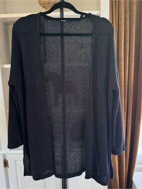 Open-Front Navy Women's Knit Semi Sheer Cardigan  by someday.